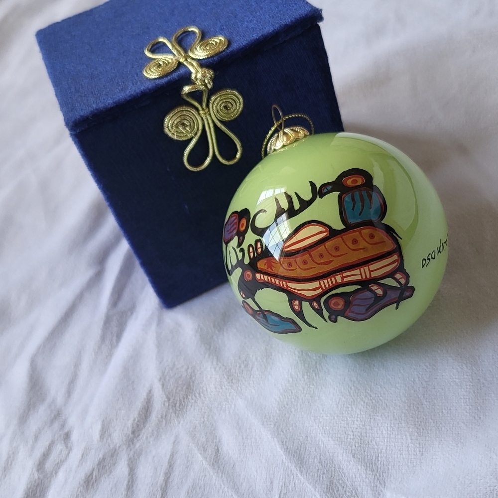 Norval Morrisseau: Moose Harmony Glass Ornament